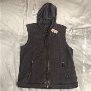 John Varvatos Hooded Sleeveless Burnout Tank